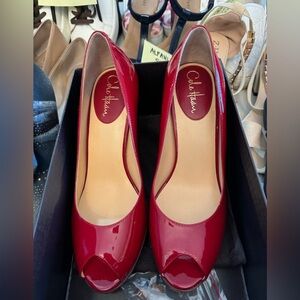 Cole Haan red leather pumps